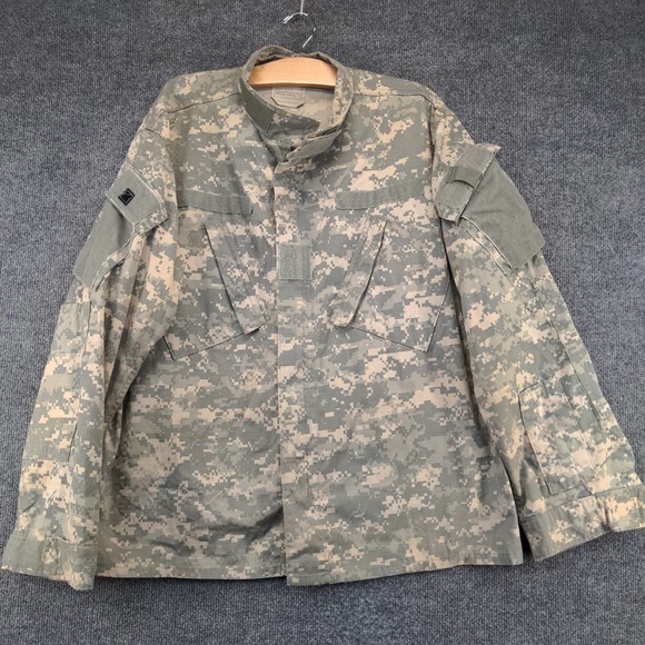 U.S. Army Mens Uniform Shirt Digital Camo Green Tan Size L Pockets - Picture 2 of 14